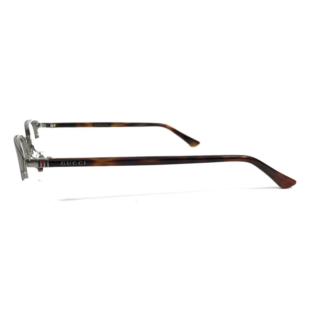 Gucci Eyeglasses Frames GG0020O 003 Brown Tortoise Round Half Rim 49-21-140